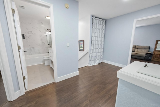 interior space featuring dark wood-type flooring