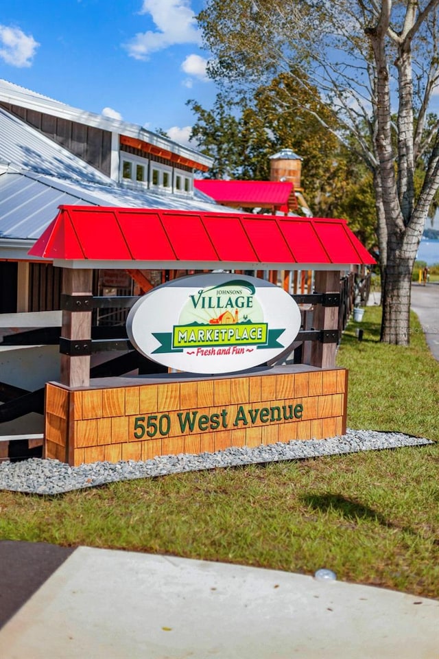 view of community sign