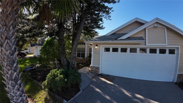 view of front of property featuring a garage