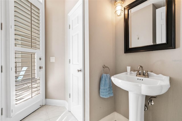 bathroom featuring tile patterned flooring