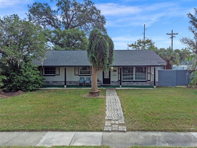 view of front of house with a front yard