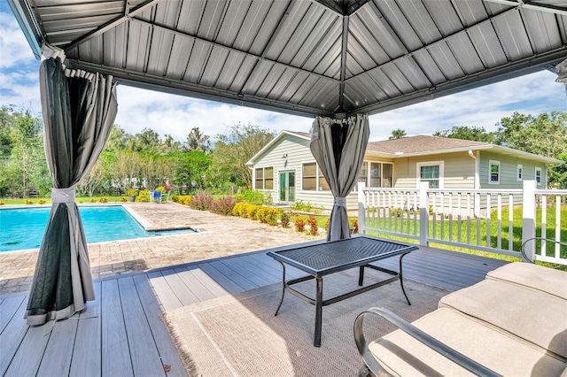 deck with a gazebo