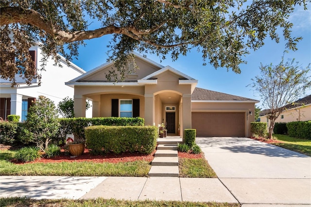 view of front of home featuring a garage