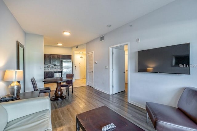 living room featuring hardwood / wood-style flooring