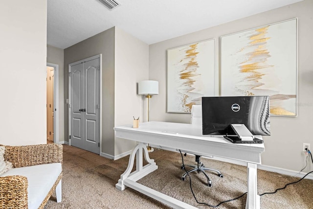 office area with carpet flooring