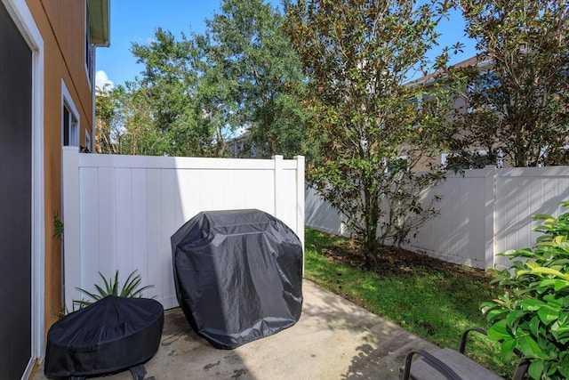 view of patio featuring grilling area