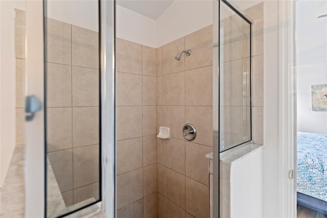 bathroom featuring walk in shower