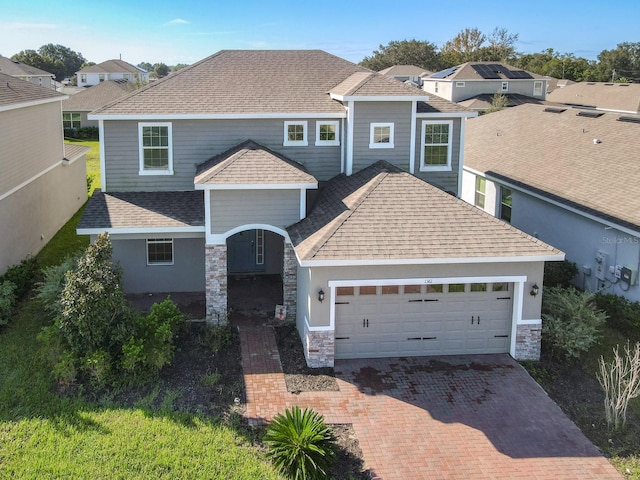 view of front of house with a garage