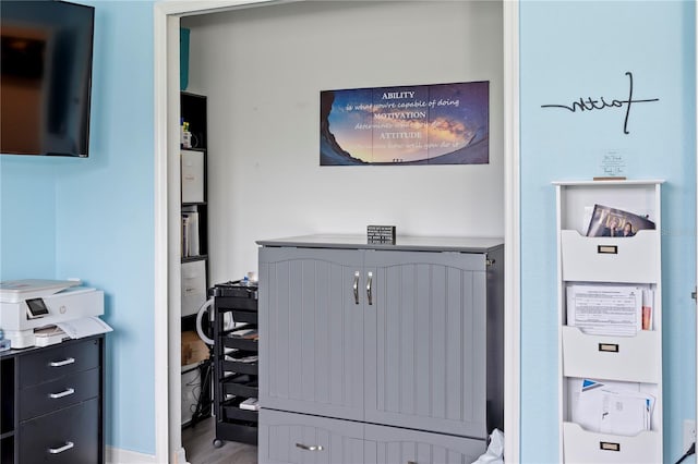 office featuring hardwood / wood-style floors