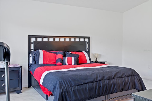 bedroom featuring light hardwood / wood-style floors