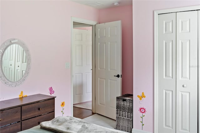 bedroom featuring a closet