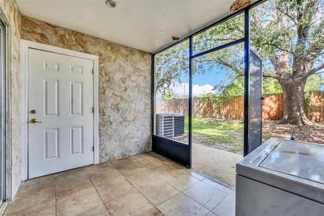 view of unfurnished sunroom