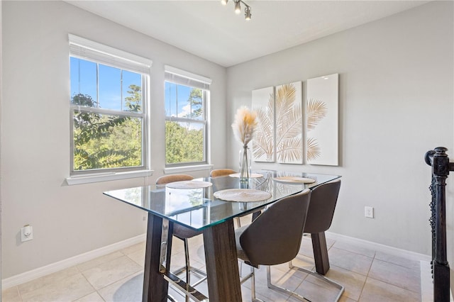 view of tiled dining room