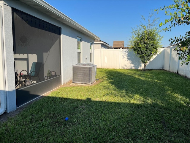 view of yard featuring cooling unit