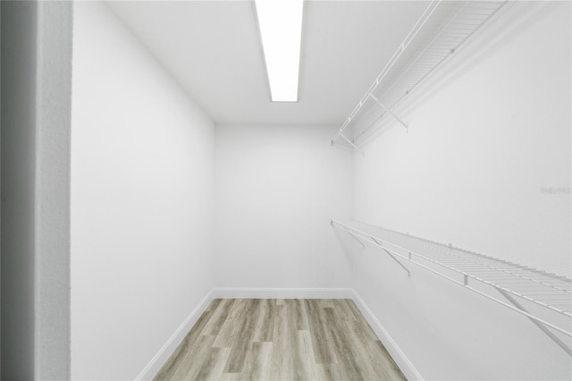 walk in closet featuring light wood-type flooring