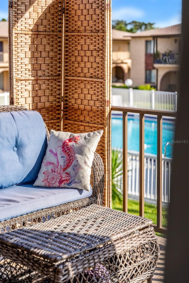 balcony with a water view