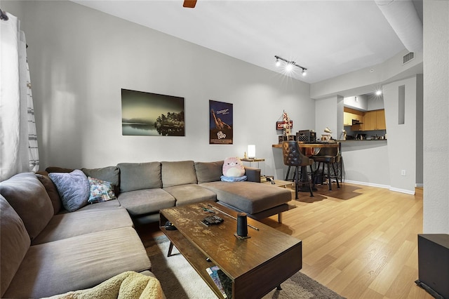 living room featuring hardwood / wood-style flooring