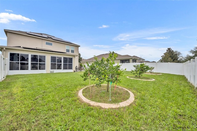 view of yard featuring a sunroom