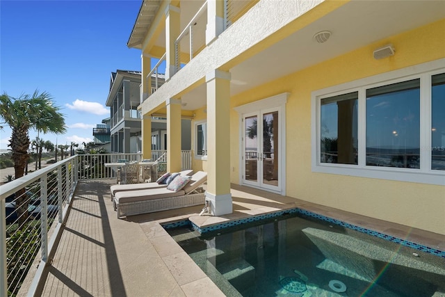 balcony with french doors