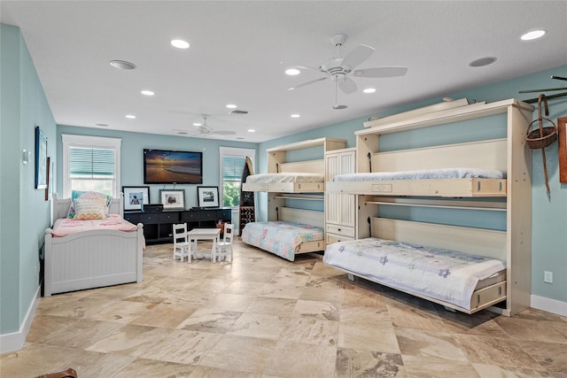 bedroom featuring ceiling fan