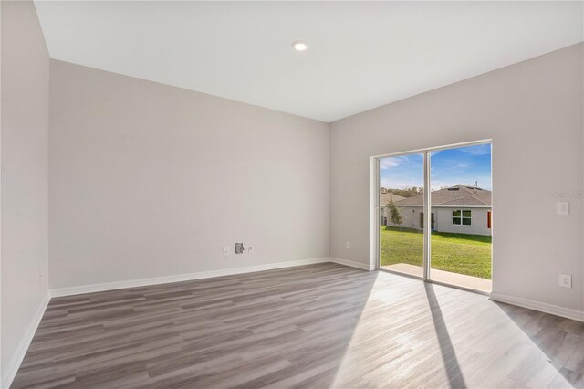 empty room featuring wood-type flooring