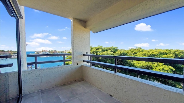 balcony with a water view