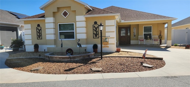 view of front facade featuring covered porch