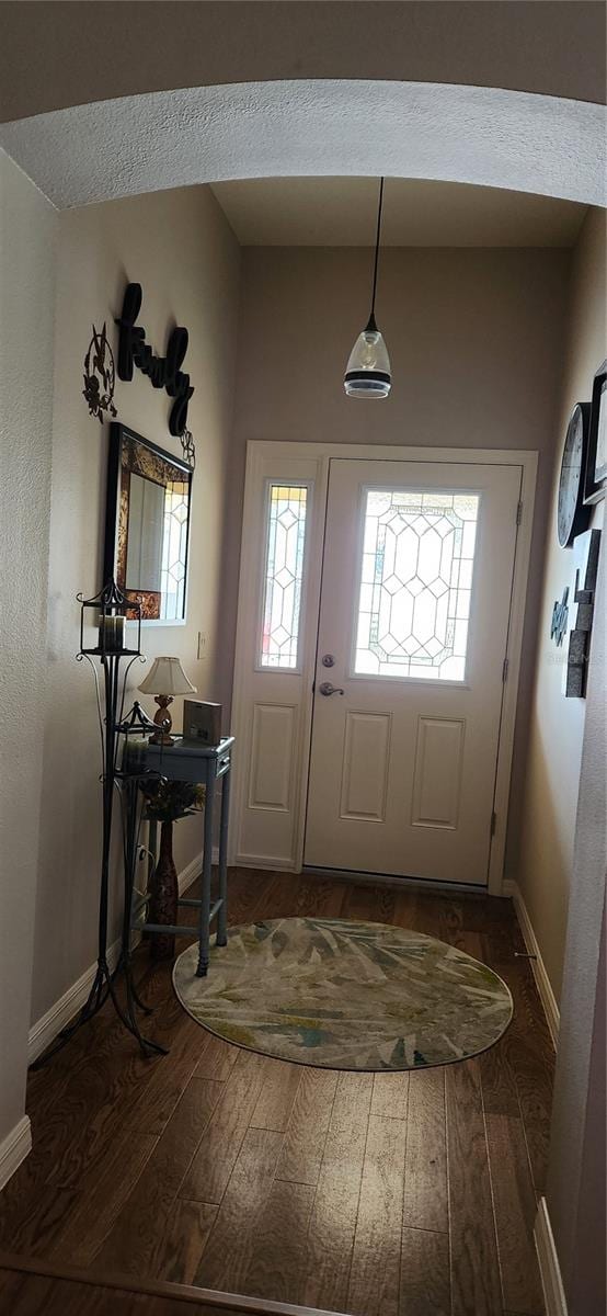 entrance foyer featuring dark hardwood / wood-style flooring