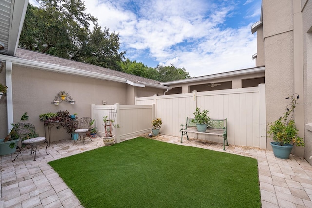 view of yard featuring a patio area