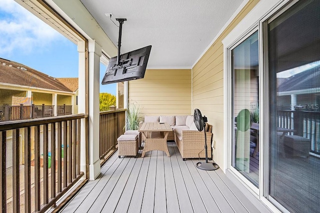 deck featuring an outdoor hangout area