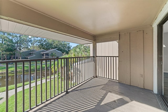 balcony with a water view