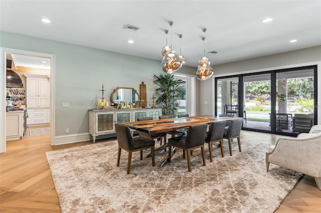 view of dining area