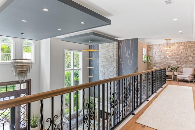 hall featuring wood-type flooring