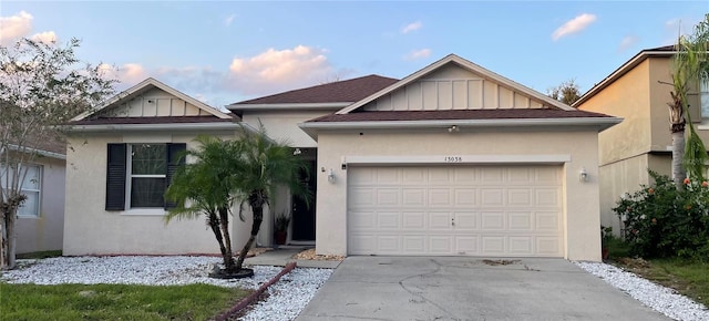 view of front facade with a garage