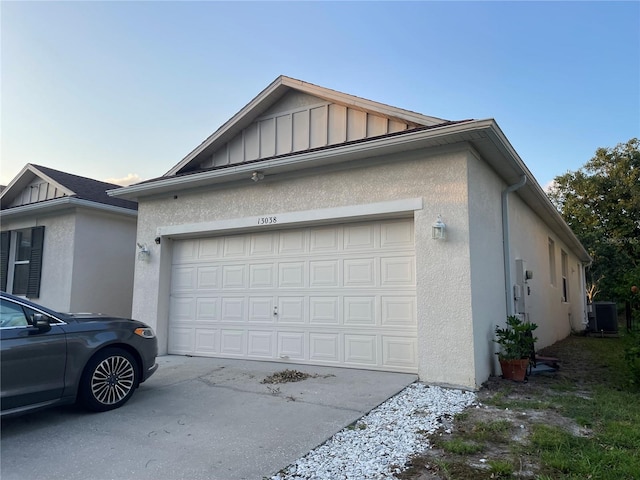 exterior space featuring a garage