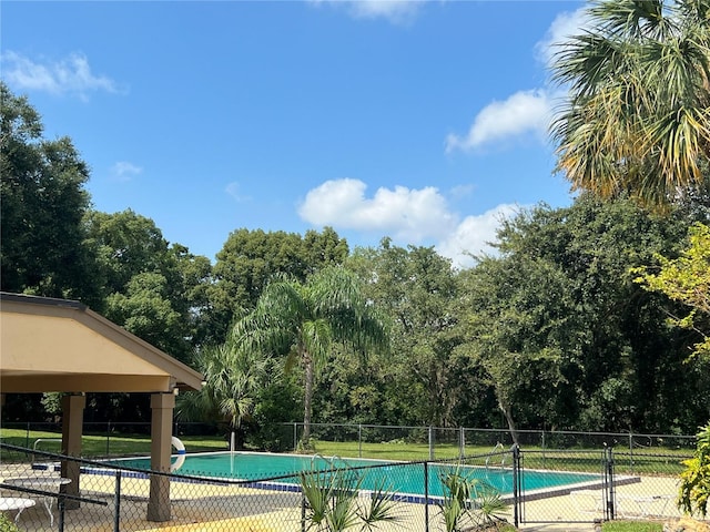 view of swimming pool with a gazebo