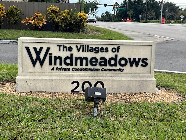 view of community sign