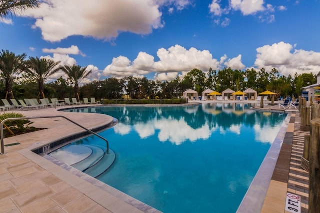 view of pool with a patio area