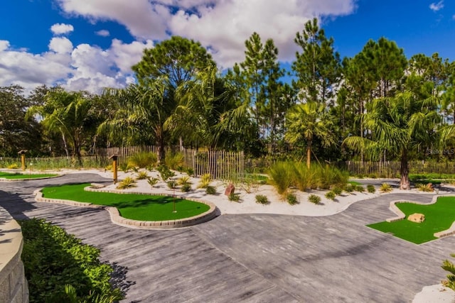 314 Captiva Dr, Davenport, FL 33896 - view of home's community featuring a putting green, view of scattered trees, and fence