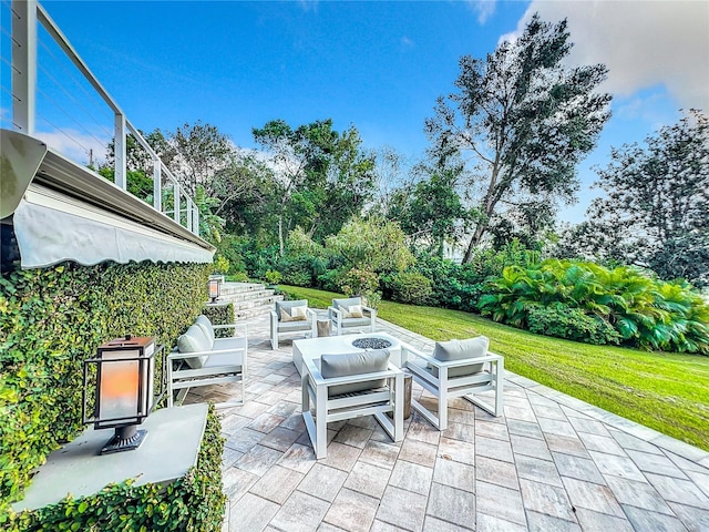 view of patio / terrace with an outdoor living space