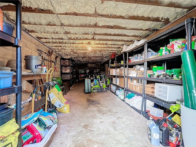 view of storage area