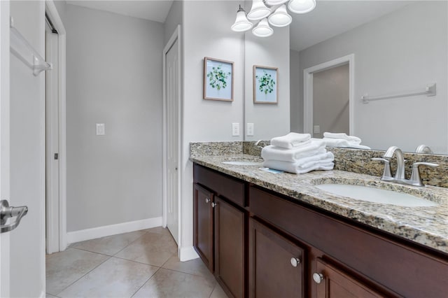 bathroom featuring vanity and tile patterned floors