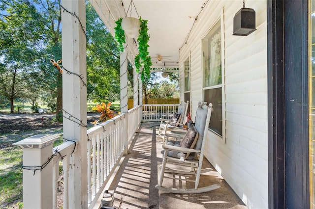 view of patio featuring a porch