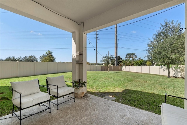 view of yard featuring a patio