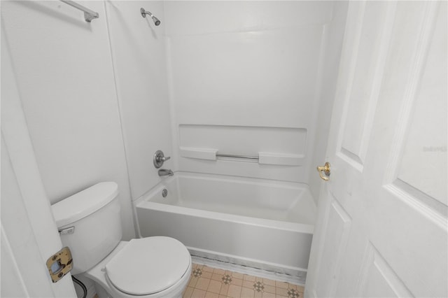 bathroom featuring toilet and shower / bathtub combination