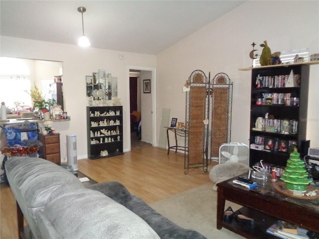 living room with hardwood / wood-style floors