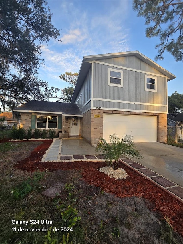 tri-level home featuring a garage