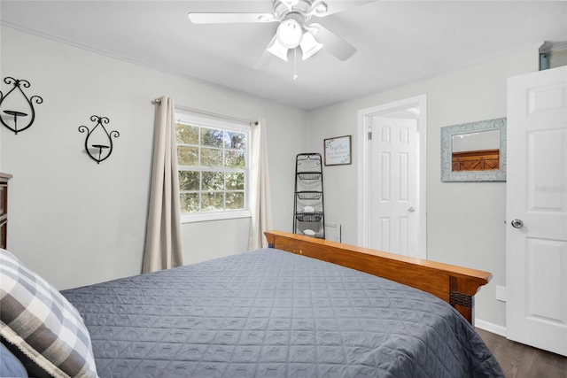 5080 Seminole Ave, Winter Park, FL 32792 - bedroom featuring dark wood finished floors, ceiling fan, baseboards, and radiator