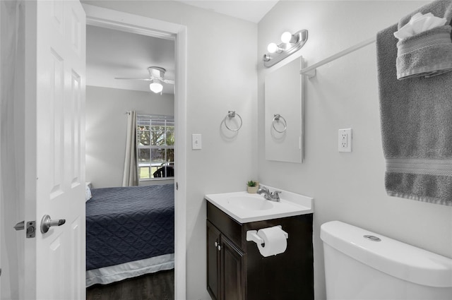 5080 Seminole Ave, Winter Park, FL 32792 - ensuite bathroom with ceiling fan, vanity, and toilet