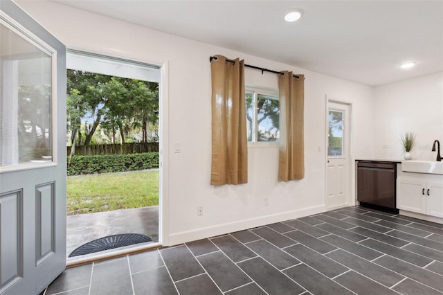 interior space featuring sink